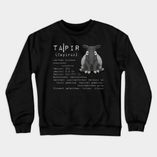 Profile Description Chubby Tapir Fact Sheet Crewneck Sweatshirt